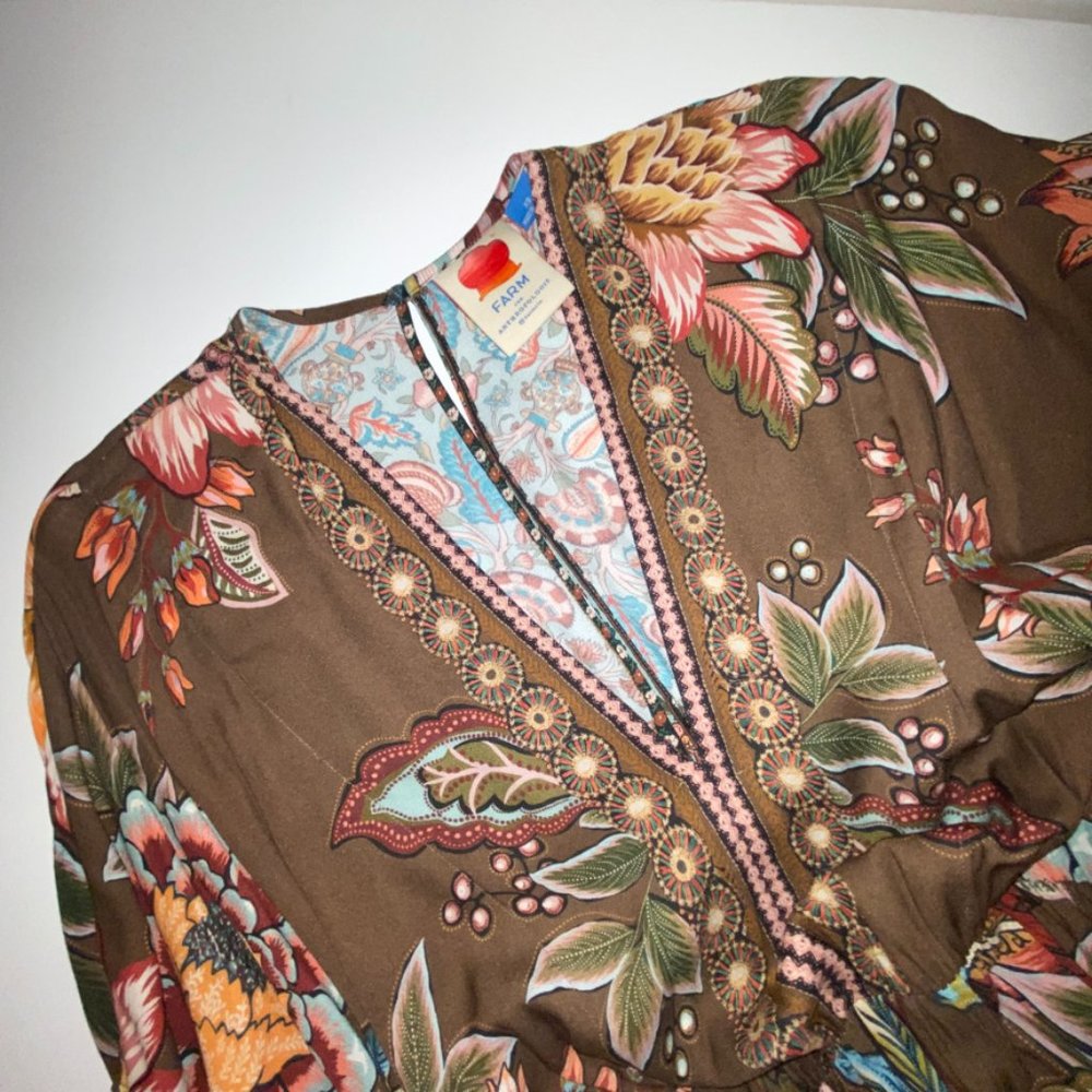 Farm Rio Valentina for Anthropologie Maxi Dress XS